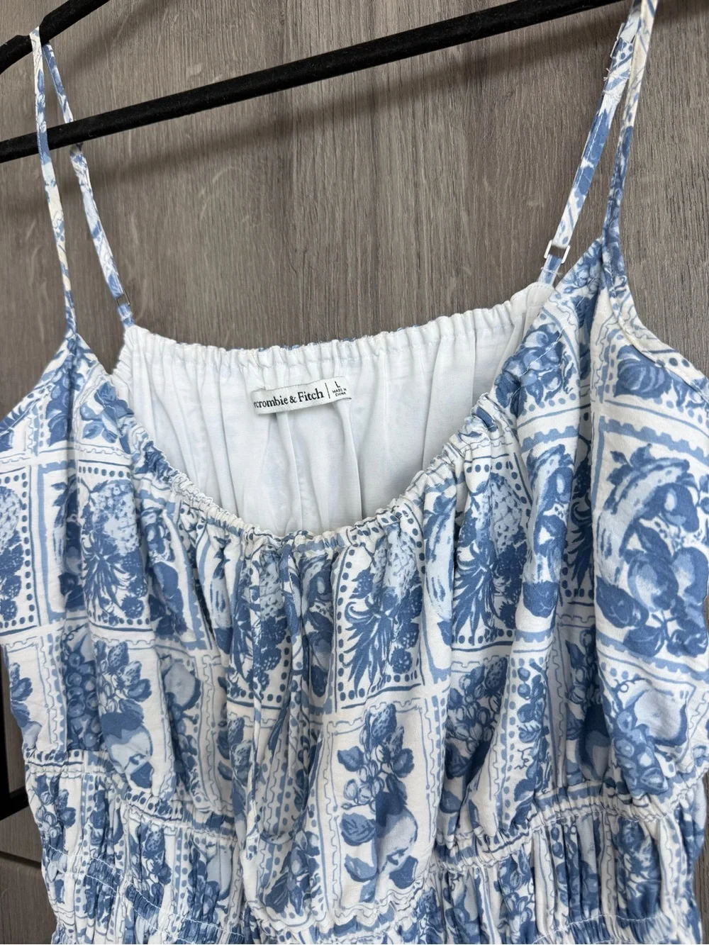 Abercrombie & Fitch Blue and White Printed Maxi Dress
